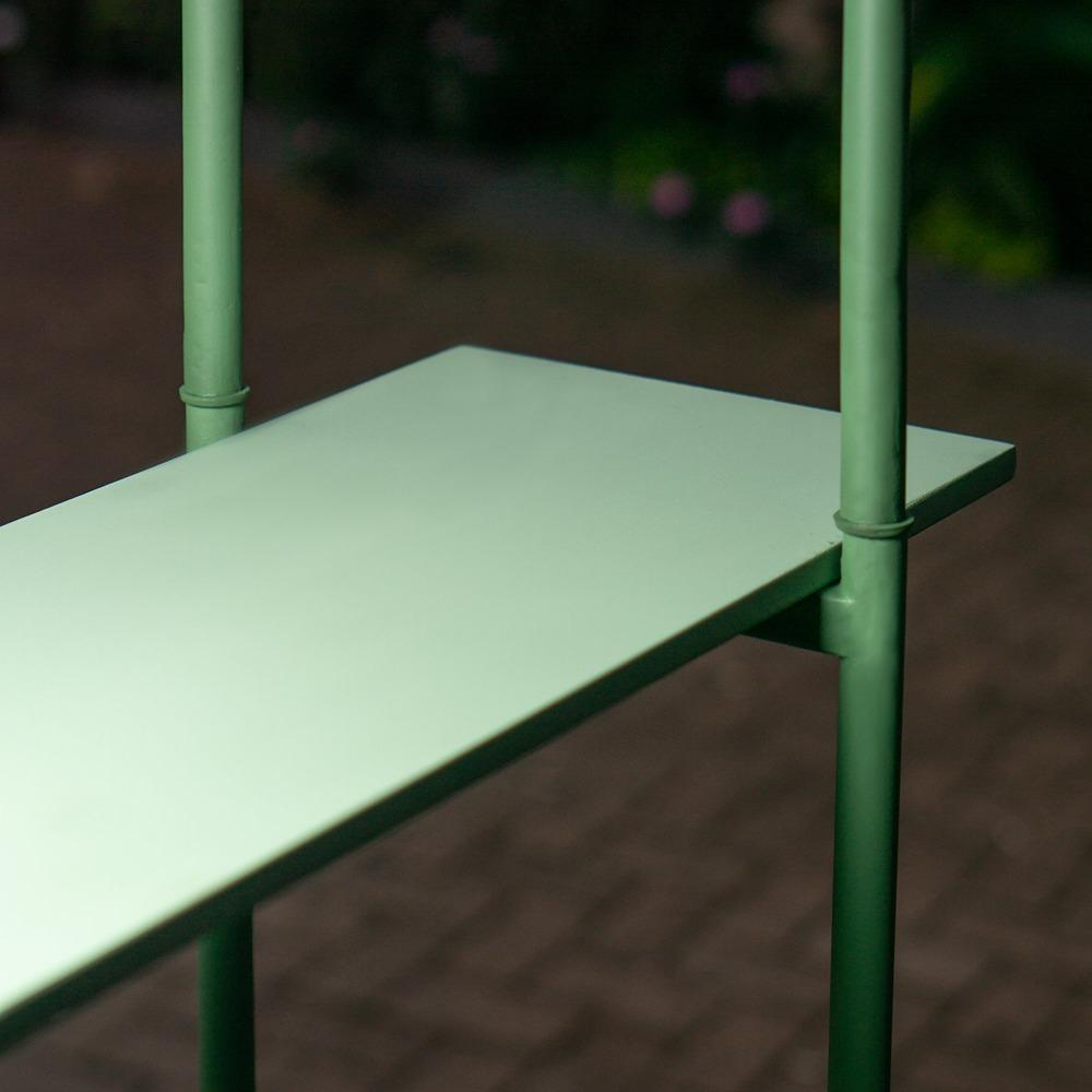 Steel frame close-up showing solid joinery